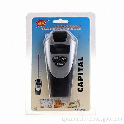 Ultrasonic Rangefinder, 18m Distance Meter, Black LCD Distance Measures CP-3009